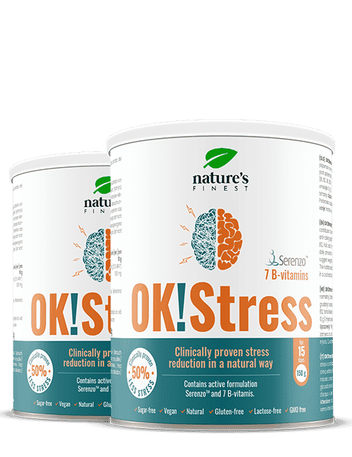 OK!Stress | 1+1 Grátis | Alívio do estresse | Suplemento anti-estresse | Reduz níveis de estresse | Reduz cortisol | Natural.