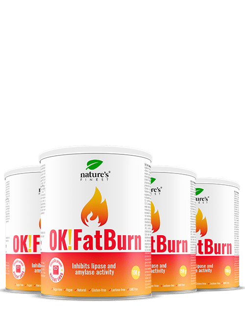 100% Bebida FatBurn | 4x OK!FatBurn® | com ID-Alg® e L-Carnitina | Melhores Queimadores de Gordura em Portugal | da Nature's Finest.