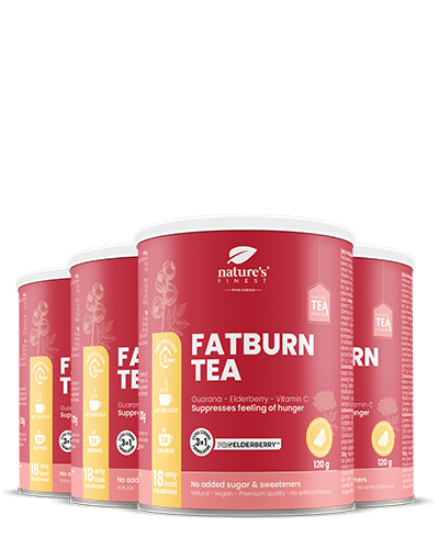 100% Chá Emagrecedor Orgânico | 4 x FatBurn Tea with ProElderberry™ | Cardo de Leite e Valeriana | Vegan | da Nature's Finest.